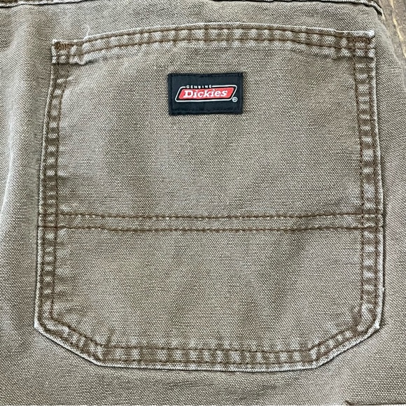 Vintage Y2K Skater Dickies Cargo Shorts Brown Cotton Mens Size 38 Actual 36x12 - Picture 2 of 7